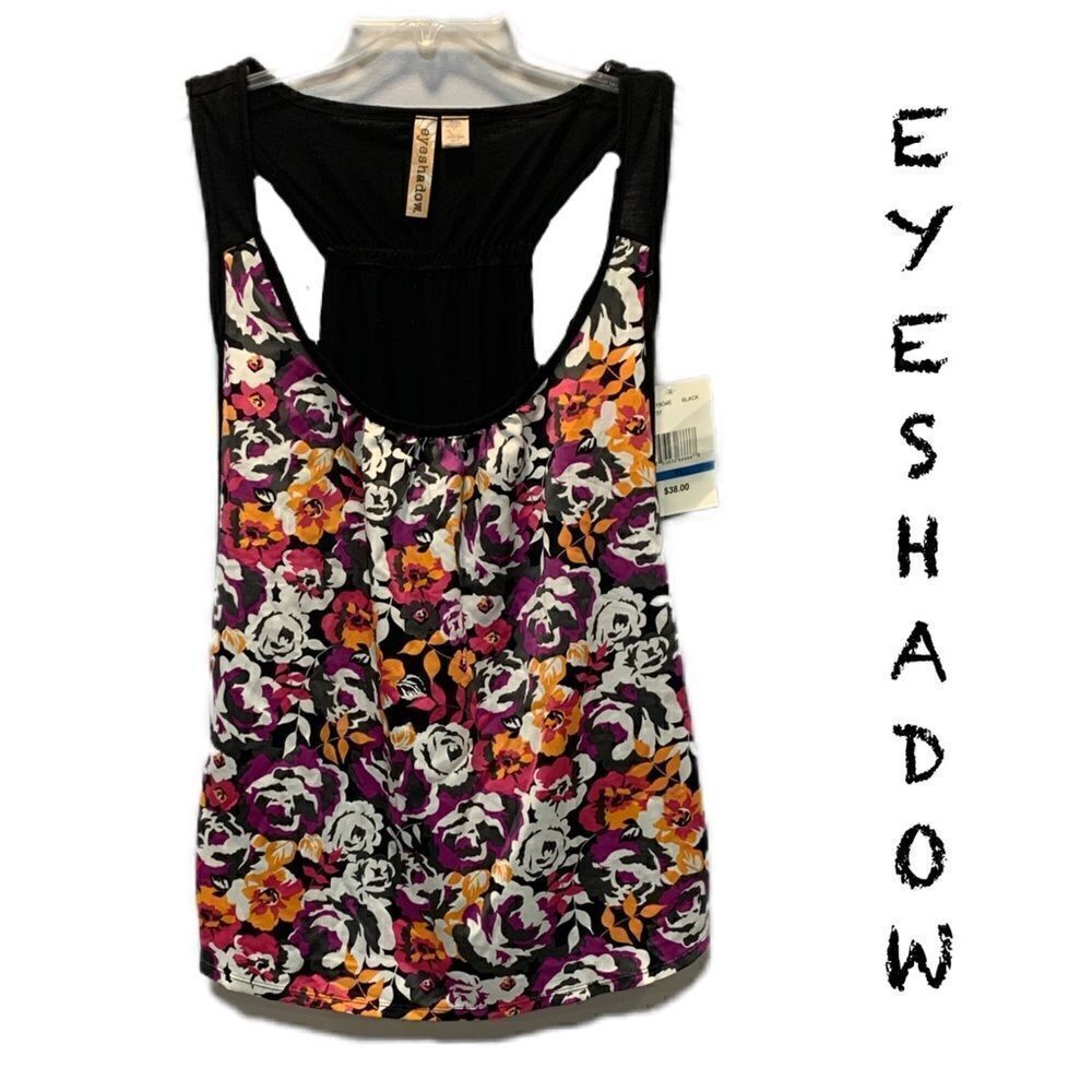 NWT Eyeshadow racer back multicolored floral tank - Picture 3 of 10